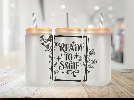 Ready to Smile 20 oz Glass Cup