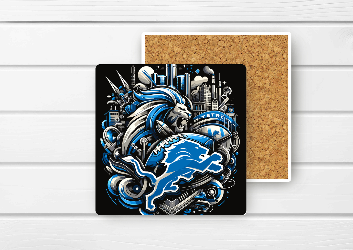 4x4 Ceramic Coaster - Detroit Lions (E57H)