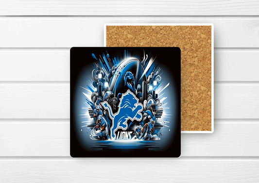 4x4 Ceramic Coaster - Detroit Lions (E58H)