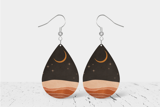 Moon & Dessert Teardrop Earrings