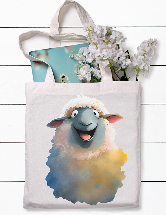 Laughing Sheep Canvas Tote Bag