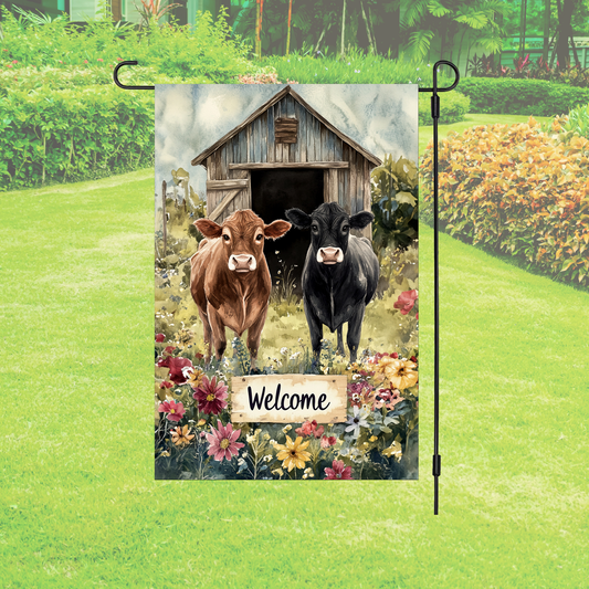 Garden Flag – Welcome Farmhouse Cow Barn