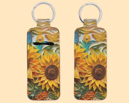 Chapstick / Lip Balm Keychain - (E61C) Sunflower