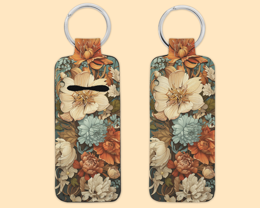 Chapstick / Lip Balm Keychain - (E62C) Floral