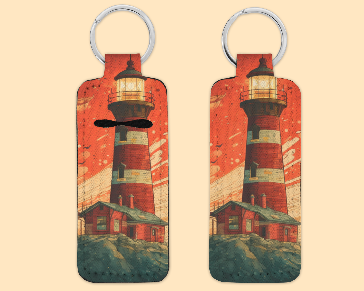 Chapstick / Lip Balm Keychain - (E63C) Lighthouse