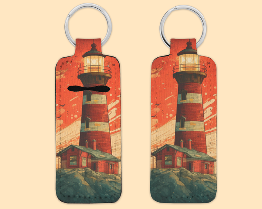 Chapstick / Lip Balm Keychain - (E63C) Lighthouse