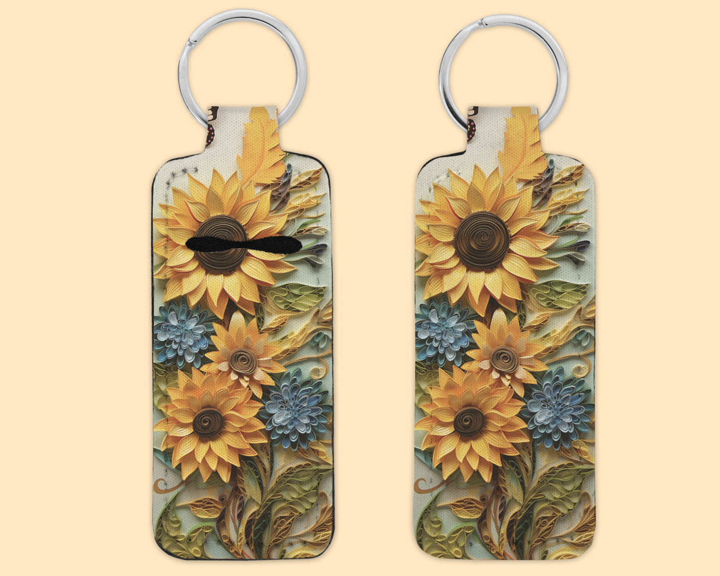 Chapstick / Lip Balm Keychain - (E74C) Sunflowers