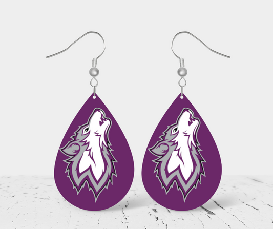 Teardrop Earrings - School Spirit - Wyoming Wolves