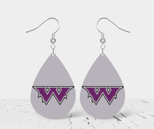 Teardrop Earrings - School Spirit - Wyoming Wolves