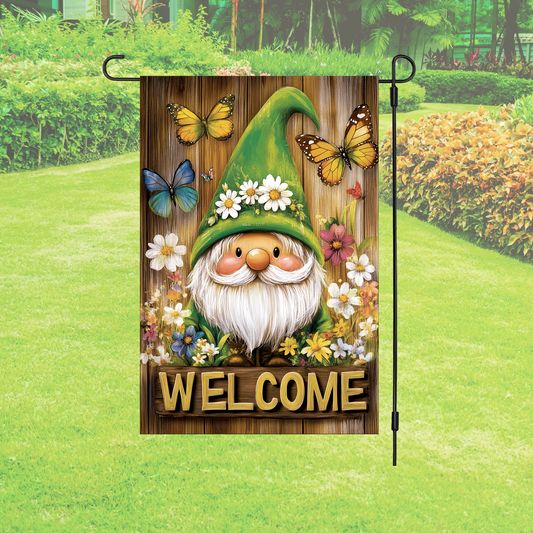 Garden Flag – Welcome Spring Gnome Garden