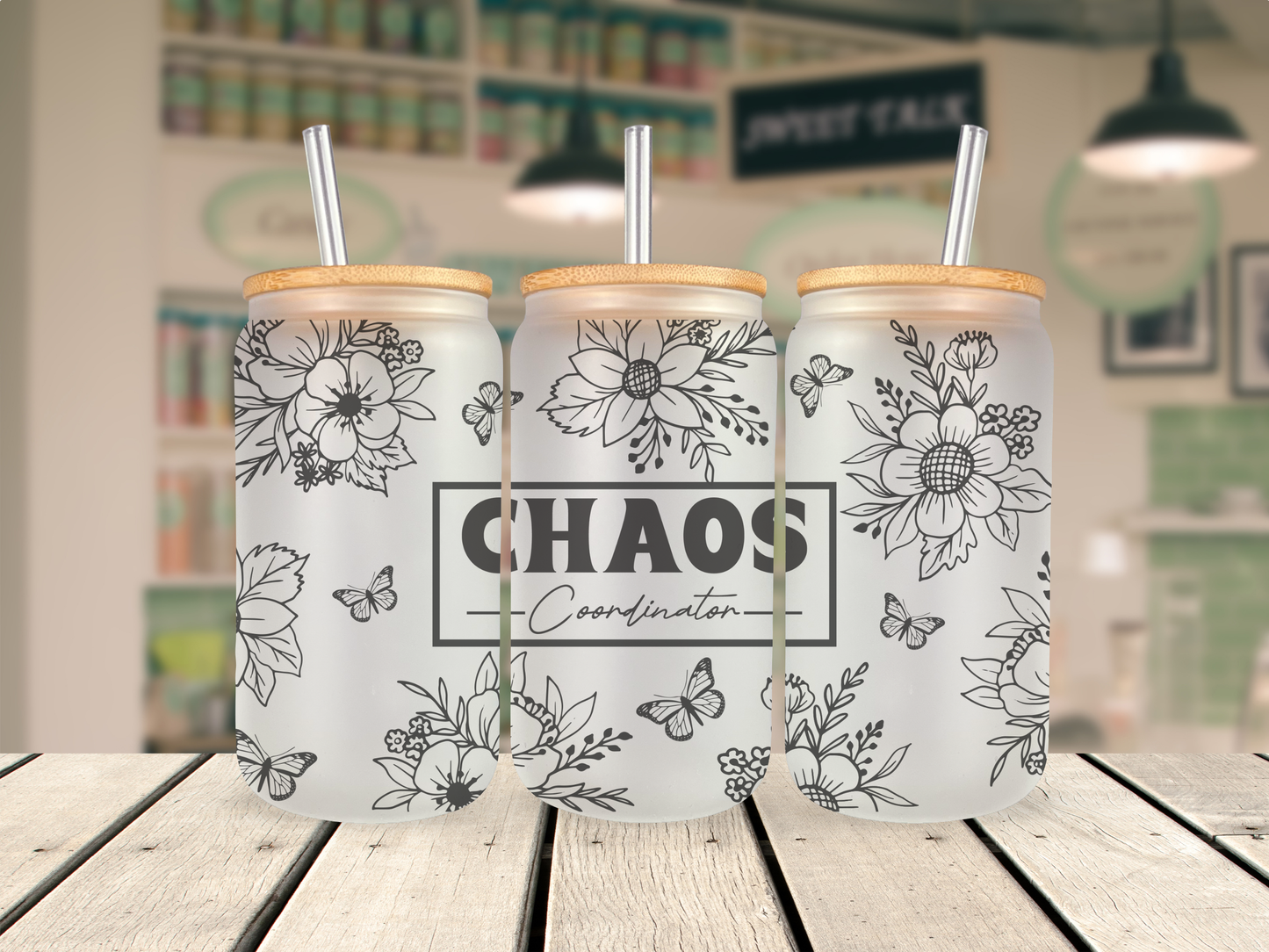 16 oz Glass Cup - Chaos Coordinator