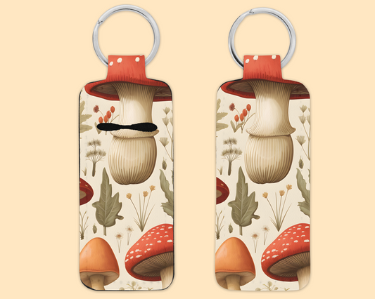 Chapstick / Lip Balm Keychain - Mushrooms