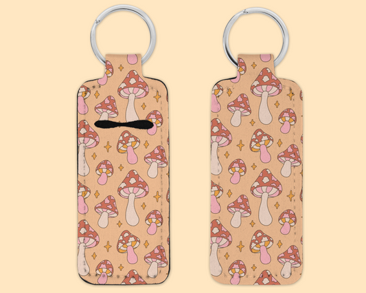 Chapstick / Lip Balm Keychain - Mushrooms