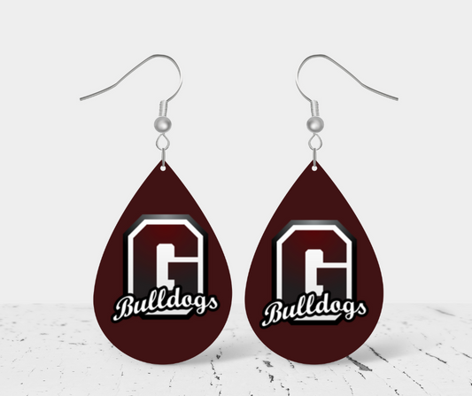 Teardrop Earrings - School Spirit - Grandville Bulldogs