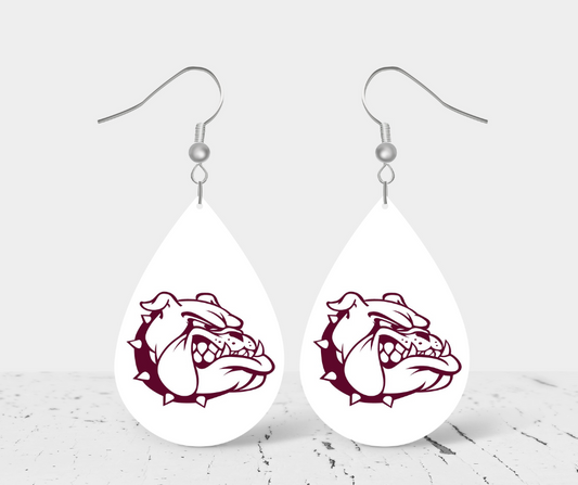 Teardrop Earrings - School Spirit - Grandville Bulldogs