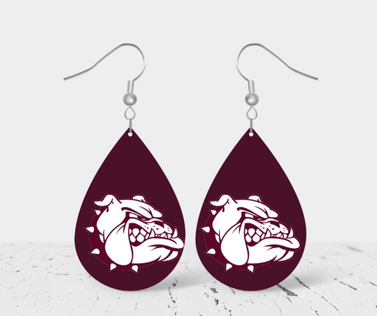 Teardrop Earrings - School Spirit - Grandville Bulldogs