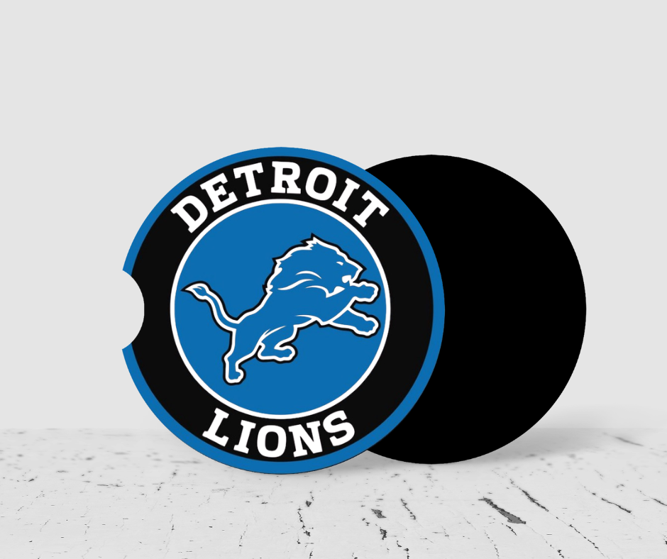 Detroit Lions Neoprene Car Coaster – Single (E8Q)