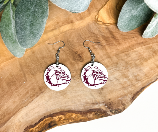 Round Earrings - School Spirit - Grandville Bulldogs