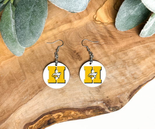Round Earrings - School Spirit - Hudsonville Eagles