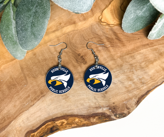 Round Earrings - School Spirit - Hudsonville Eagles