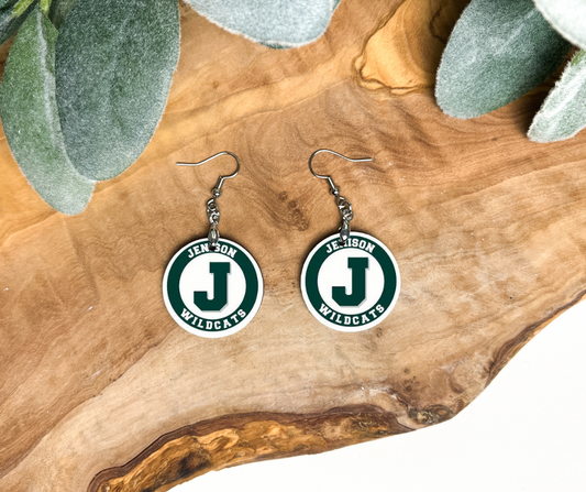 Round Earrings - School Spirit - Jenison Wildcats