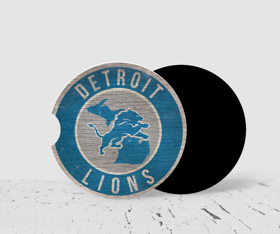 Detroit Lions Neoprene Car Coaster – Single (E9Q)