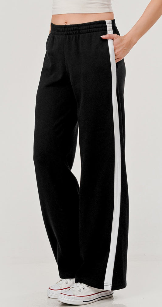 Side Stripe Wide Leg Sweatpants – SHOSHO