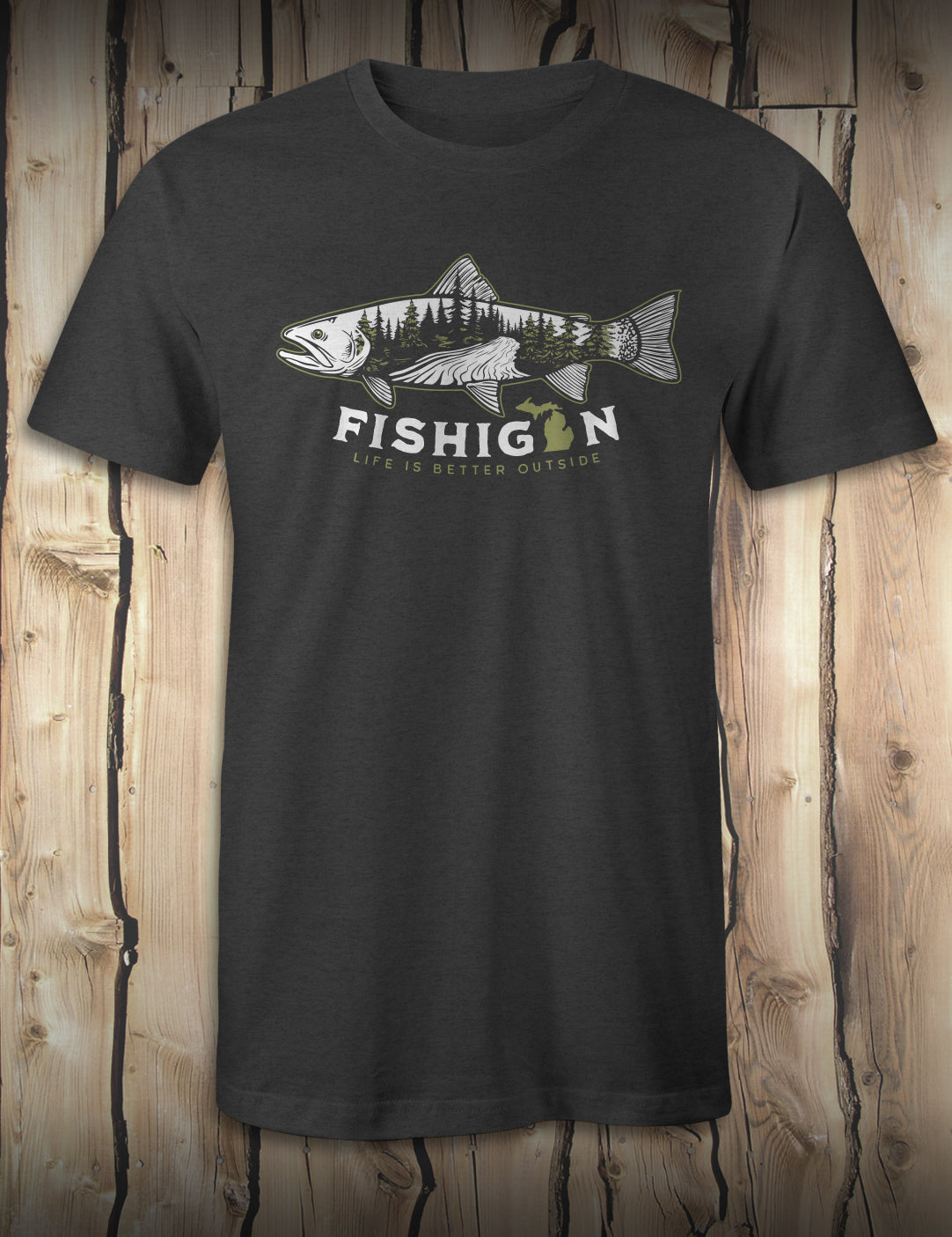 Fishigan - Dark Heather Gray – Mitten Makers Market