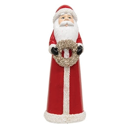 Resin Glitter Winter Floral Santa Figure