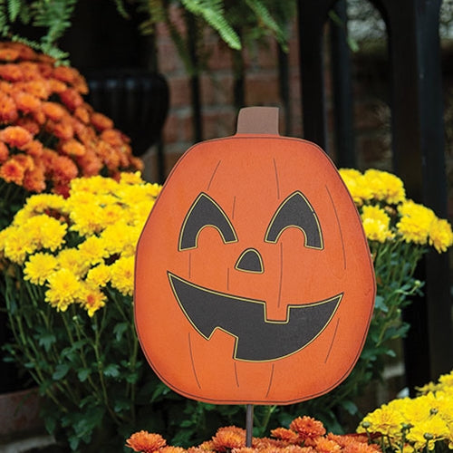 Jack O'Lantern Planter Stake Topper