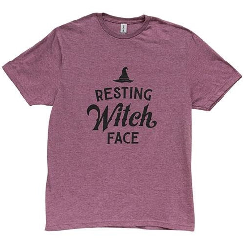 Resting Witch Face T-Shirt, Heather Maroon, Small