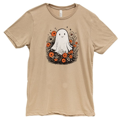 Floral Ghost T-Shirt - Heather Tan - Small