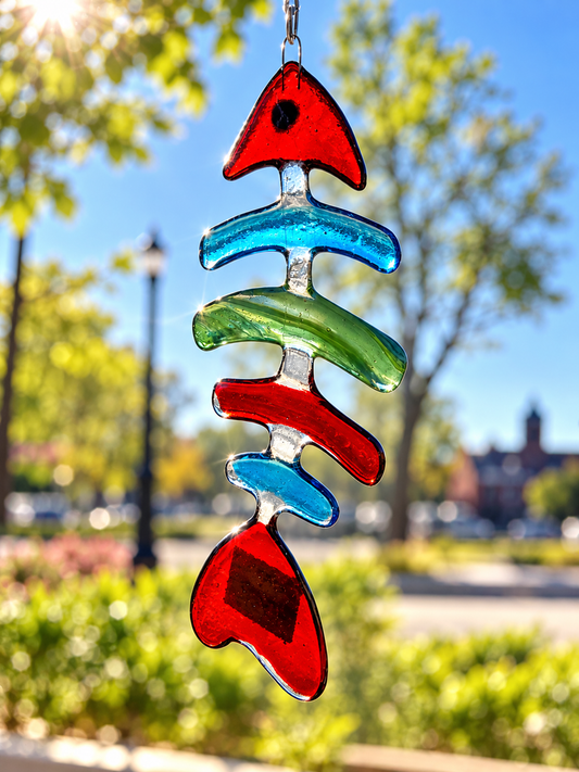 Handmade Fused Glass Fishbone Suncatcher – Beth's Glass Creations