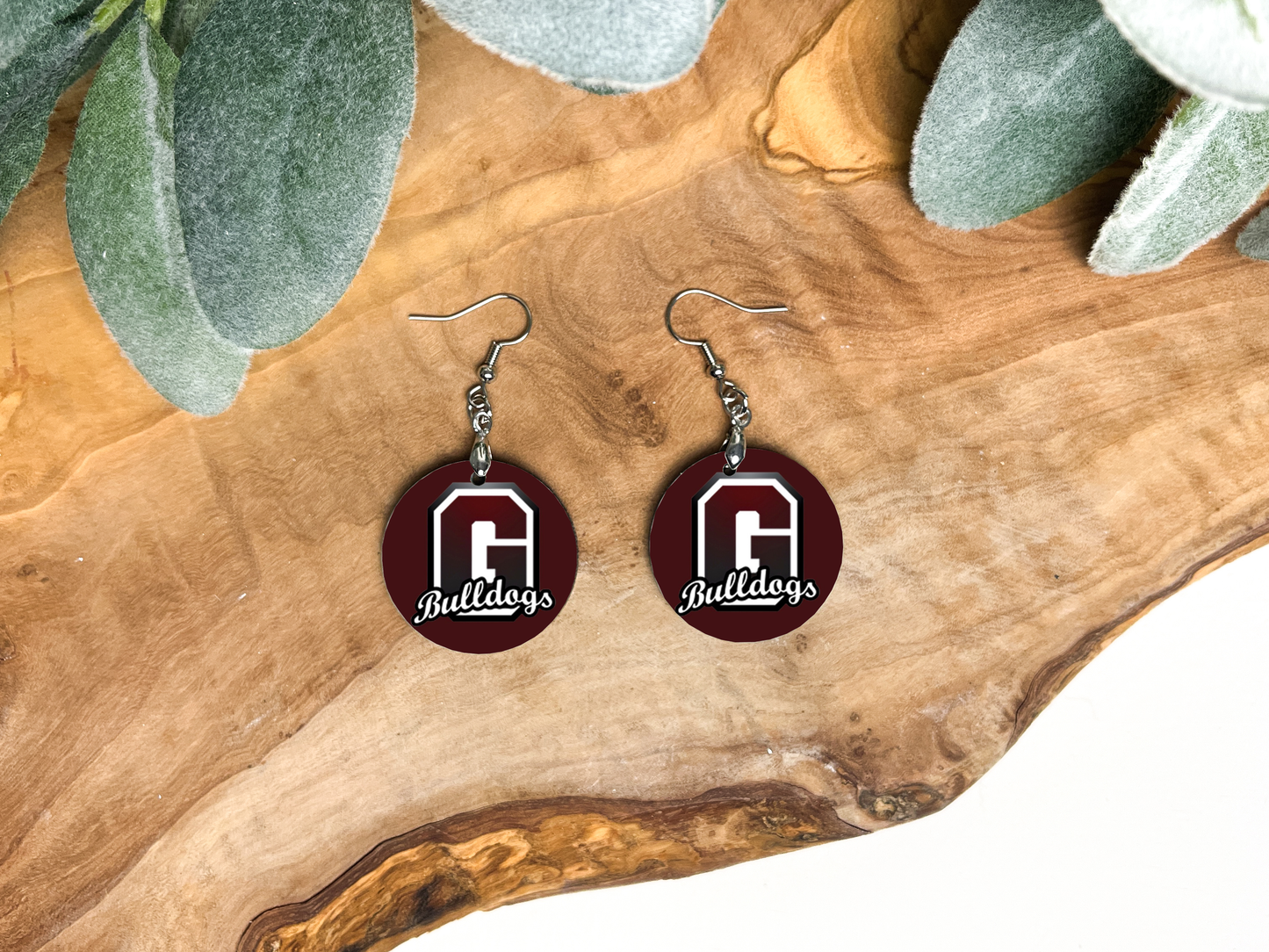 Round Earrings – School Spirit – Grandville Bulldogs Pride (3)