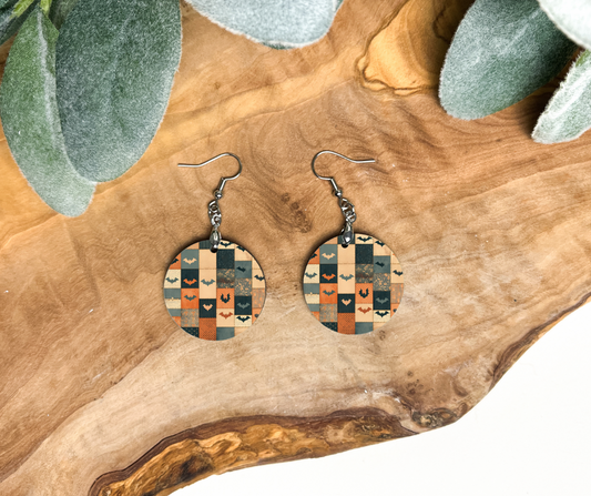 Round Earrings - Halloween - Bats