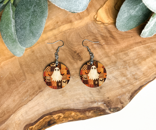 Round Earrings - Halloween - Ghost