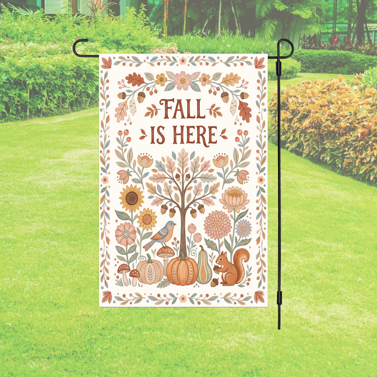 Garden Flag – Fall Is Here Floral