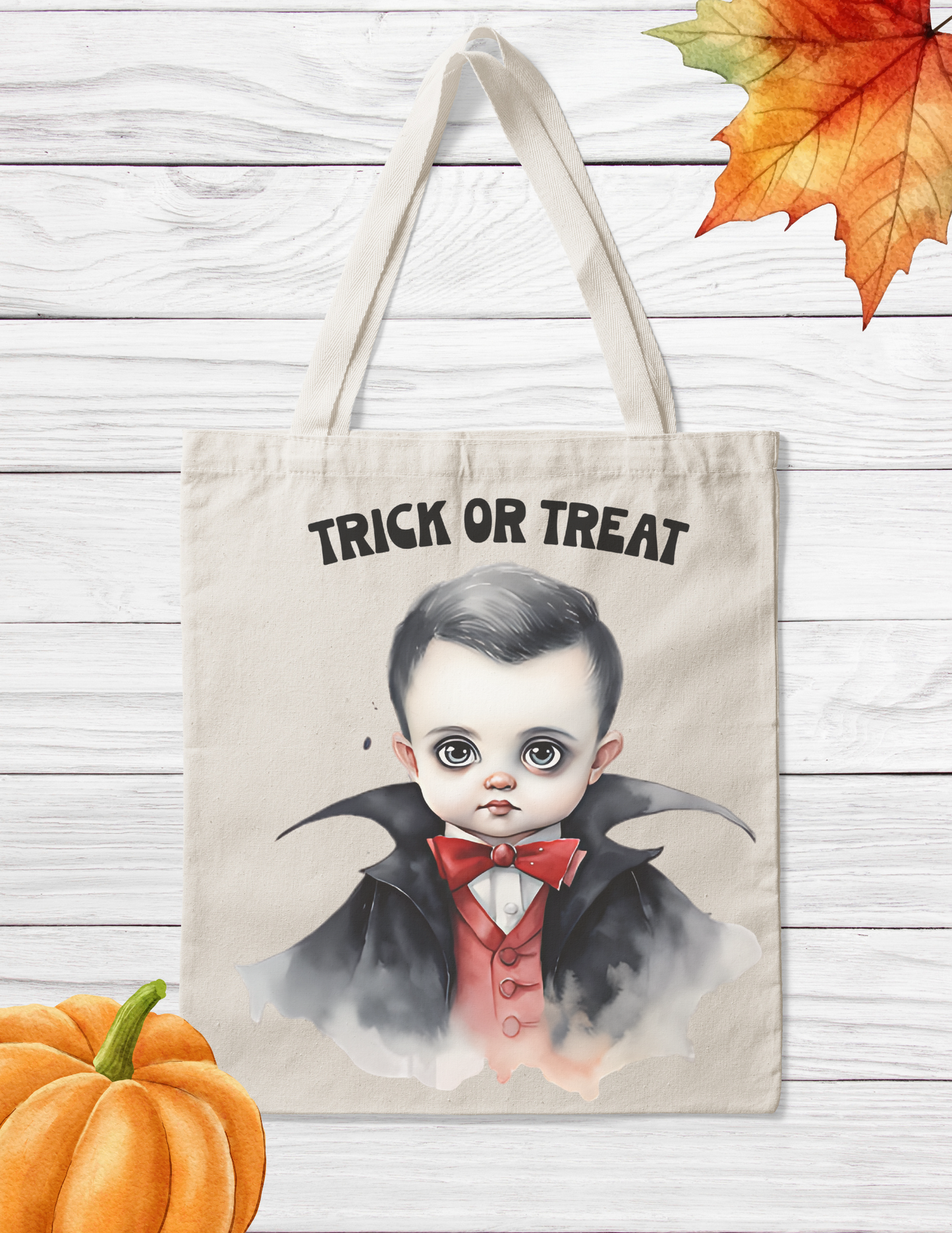 Canvas Tote Bag - Halloween - Trick Or Treat Bag - Vampire