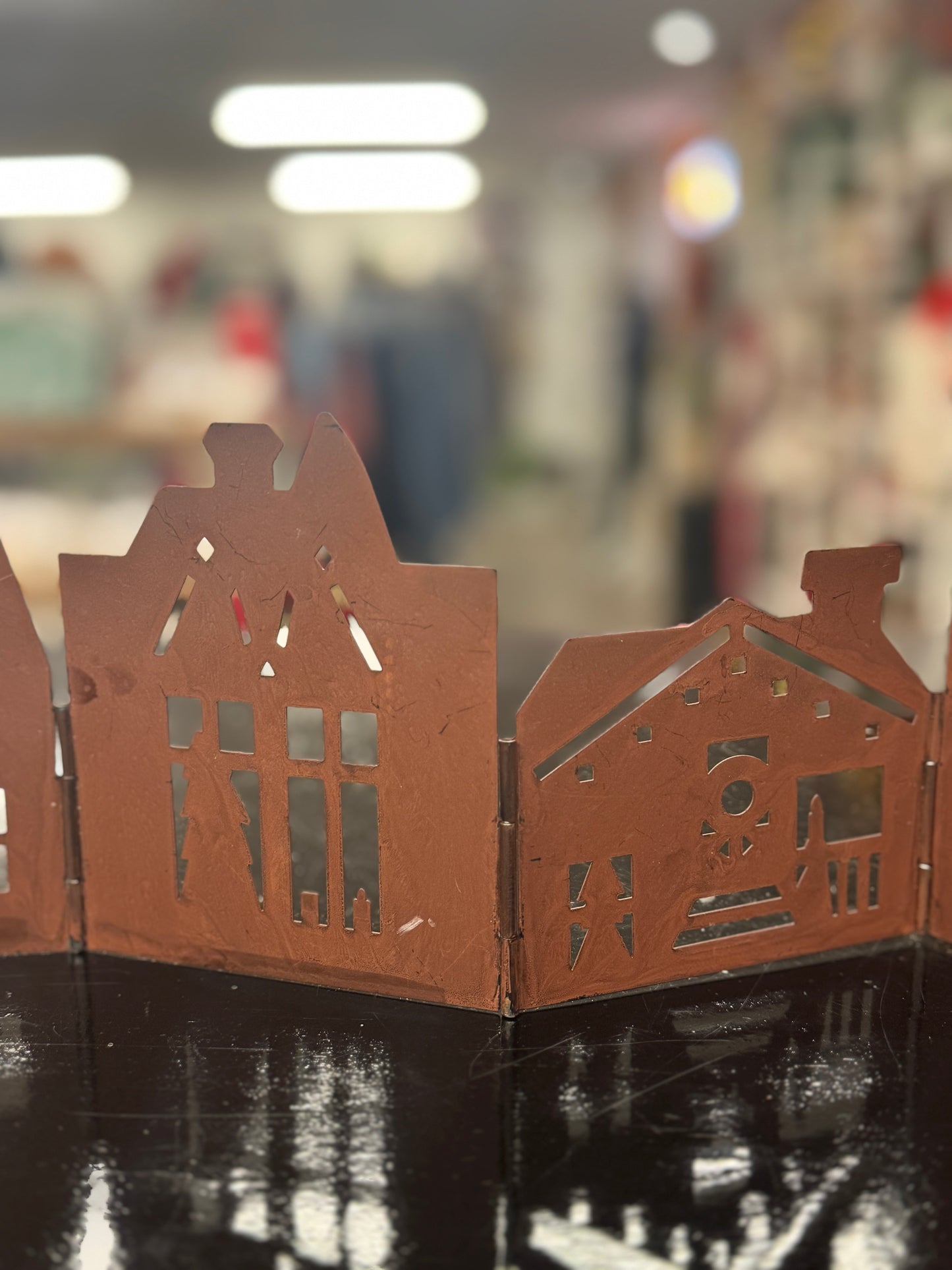 Rustic Metal House Candle Holders – Set of Decorative Shadow Cast Homes