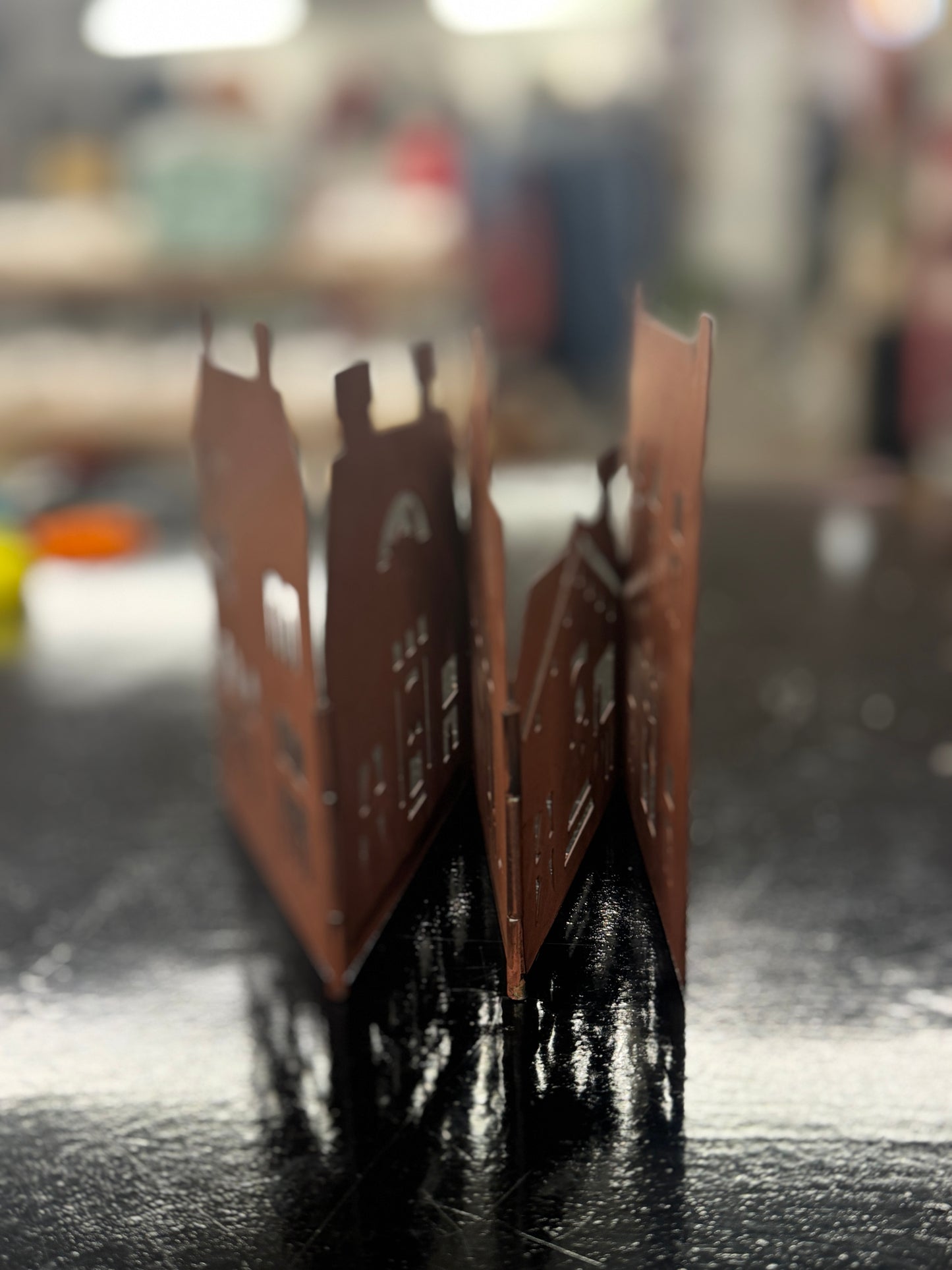 Rustic Metal House Candle Holders – Set of Decorative Shadow Cast Homes