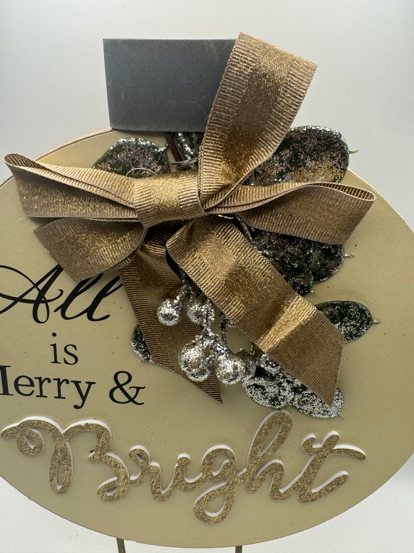 “All Is Merry & Bright” Wooden Christmas Sign – 12.5" Holiday Decor