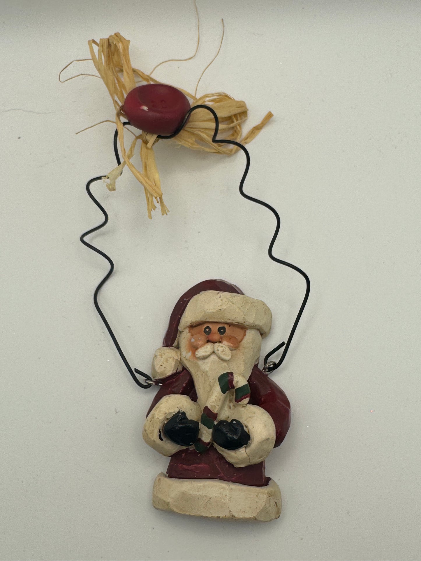 Whimsical Santa Christmas Ornament – Hand-Painted Resin 3"