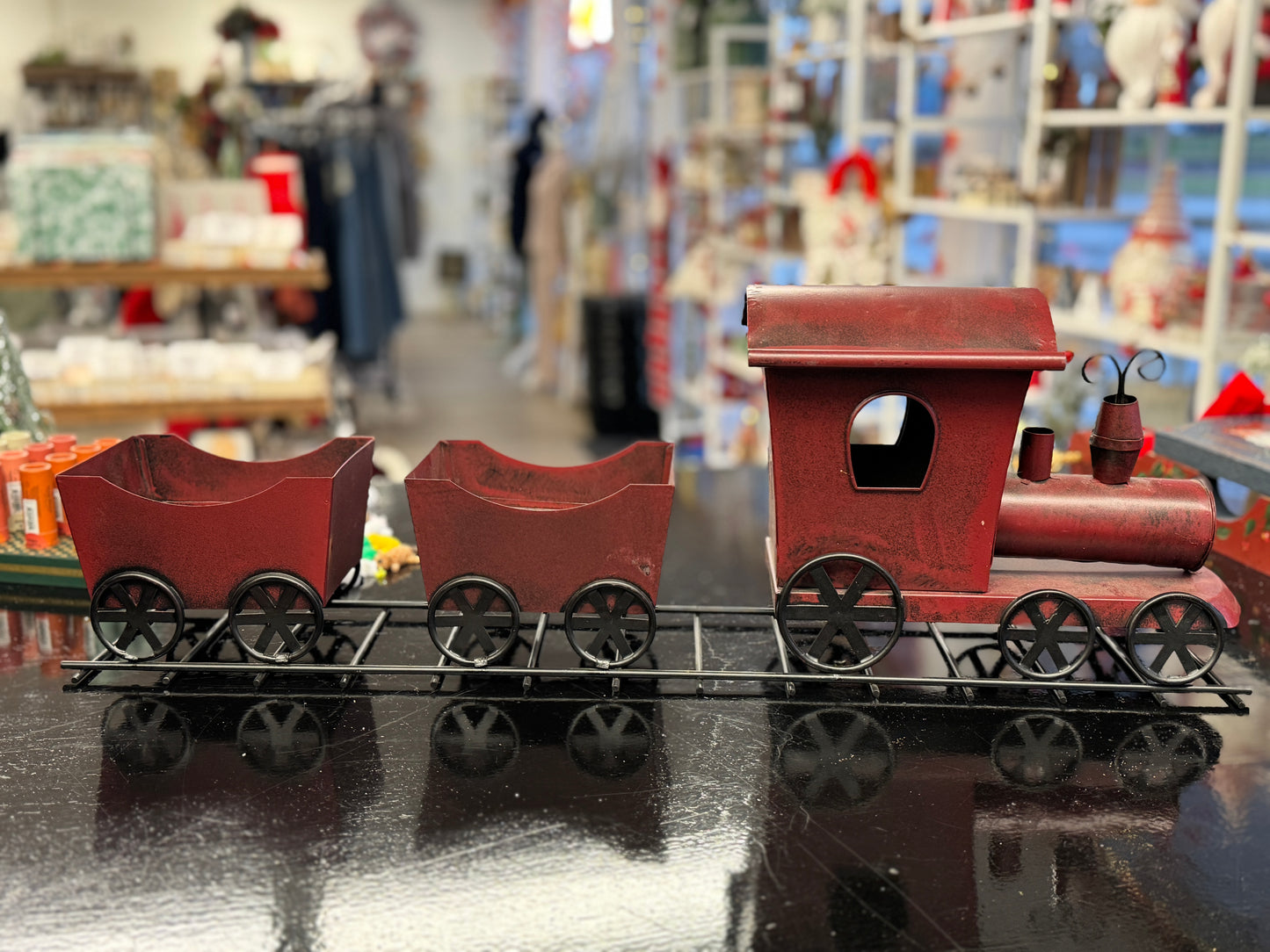 North Pole Express Metal Train Set – Christmas Tabletop Decor 26"