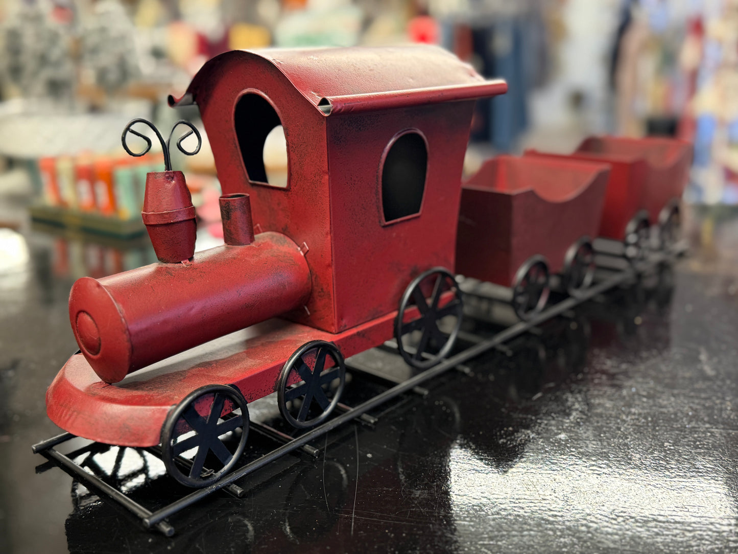 North Pole Express Metal Train Set – Christmas Tabletop Decor 26"