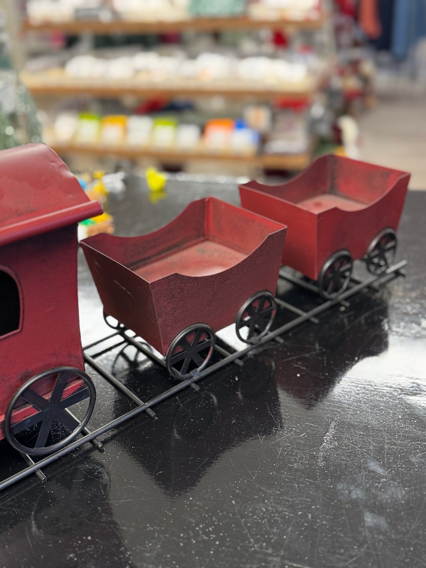 North Pole Express Metal Train Set – Christmas Tabletop Decor 26"
