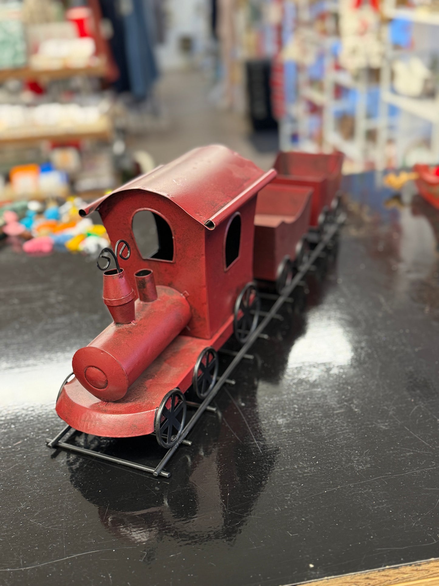 North Pole Express Metal Train Set – Christmas Tabletop Decor 26"