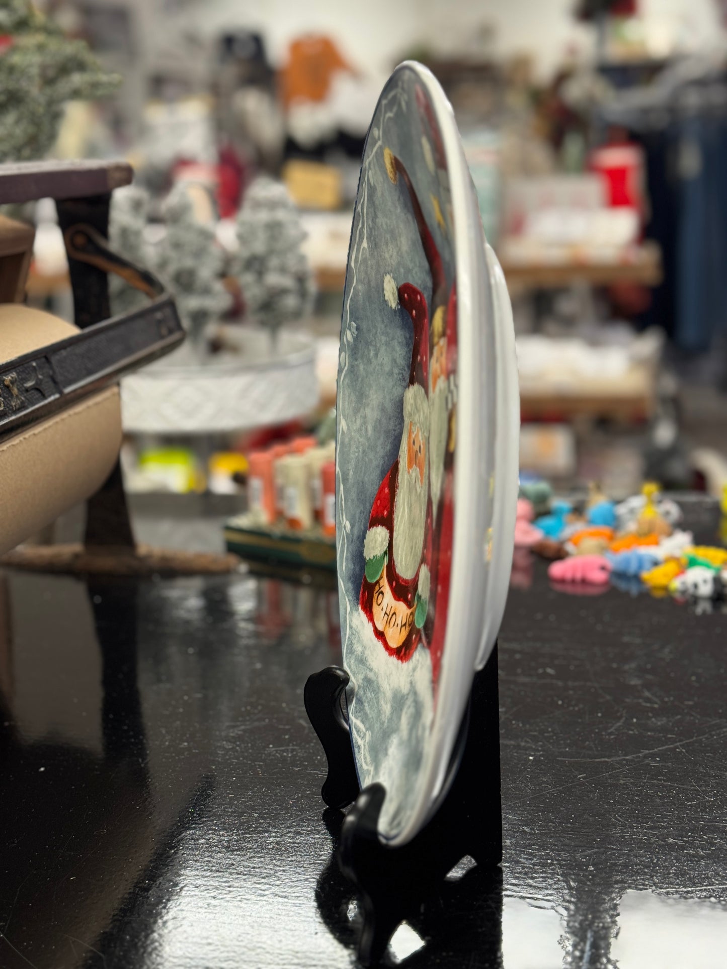 Possible Dreams Santa Plate by Elaine Thompson – 12" Vintage Christmas Platter (1997)