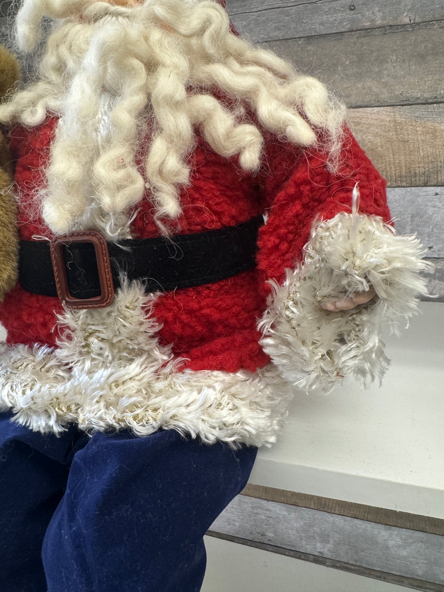 Seated Santa with Teddy Bear – “Home for the Holidays” Style Collectible Christmas Figurine