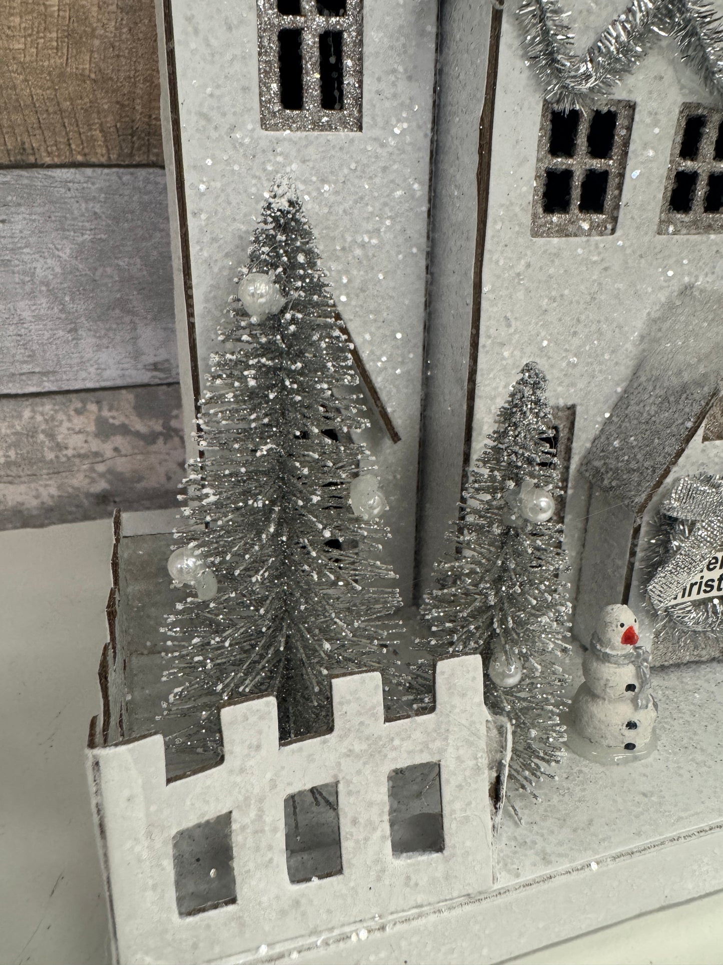 Cody Foster Blue Mill House – Light-Up Vintage Putz Christmas Village House 10.25"