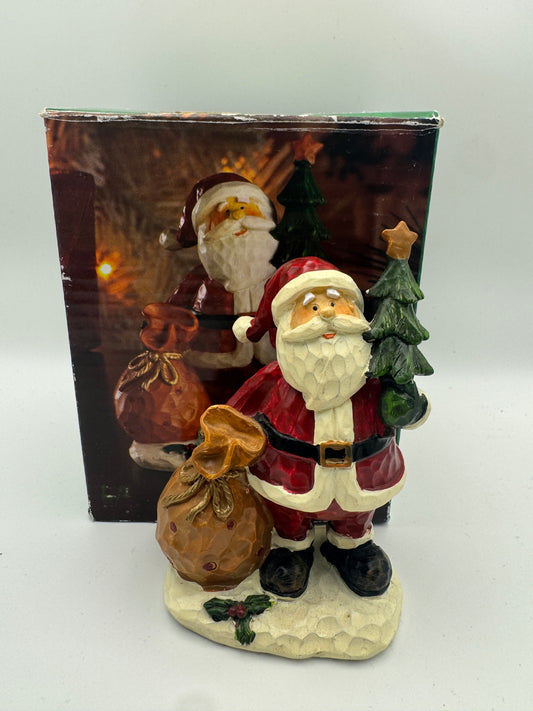 Kirkland’s Resin Santa Figurine – Hand-Carved Look Christmas Decor 4.5" (Discontinued)